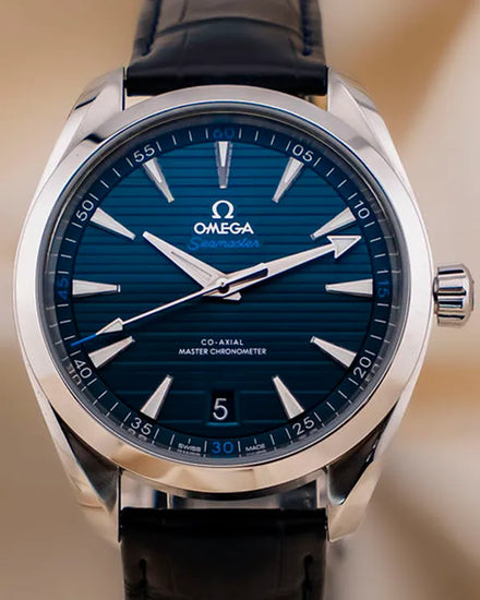 2020 Omega Seamaster Aqua Terra 150M 41MM Blue Dial Leather Strap (220.13.41.21.03.001)