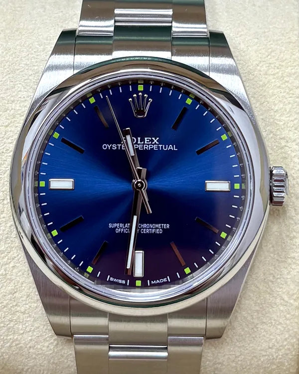 Rolex Oyster Perpetual 39MM Blue Dial Oyster Bracelet (114300)