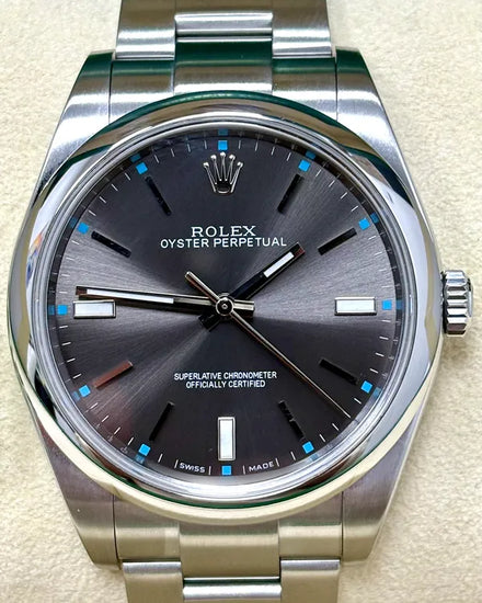 2020 Rolex Oyster Perpetual 39MM Rhodium Dial Oyster Bracelet (114300)