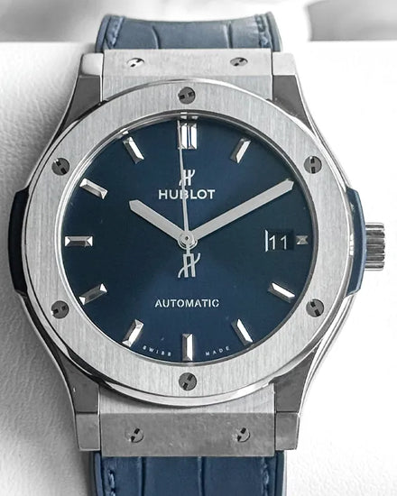 Hublot Classic Fusion 45MM Blue Dial Leather Strap (511.NX.7170.LR)