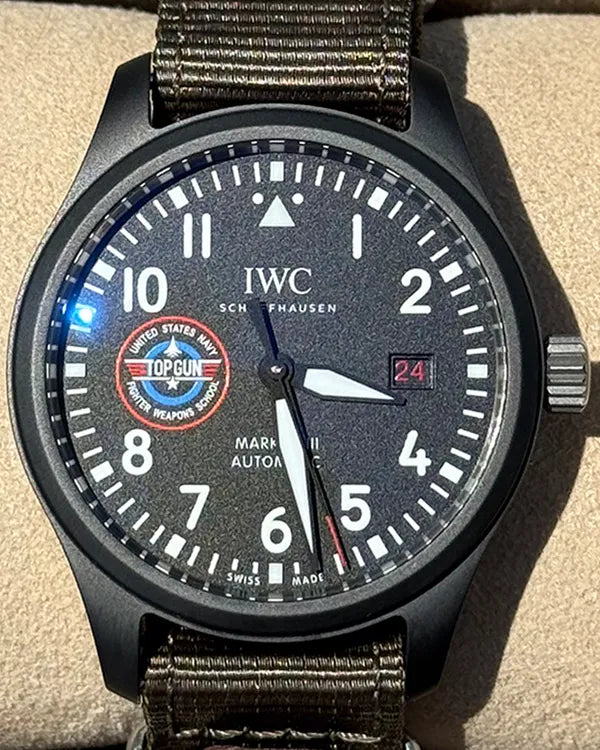 No Reserve - 2022 IWC Schaffhausen Pilot Mark "Top Gun" 41MM Black Dial Textile Strap (IW324712)
