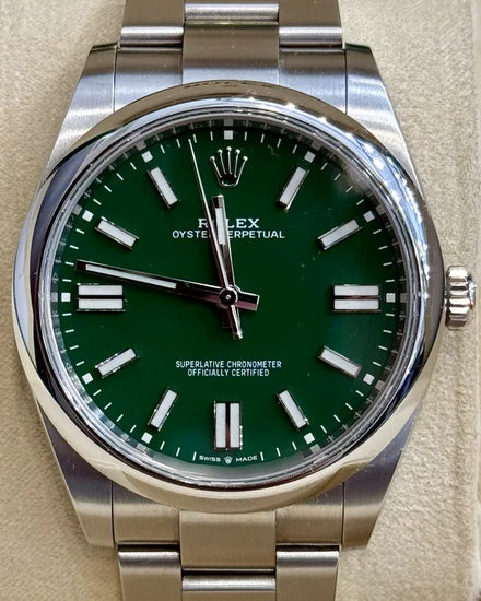 2023 Rolex Oyster Perpetual 41MM Green Dial Oyster Bracelet (124300)