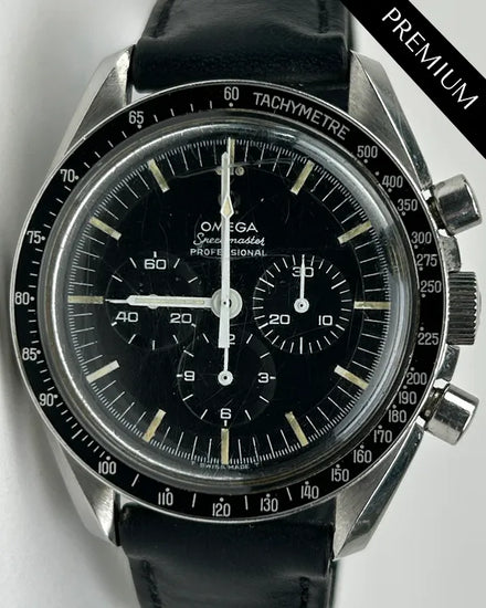 Omega Speedmaster Professional Moonwatch 42MM Black Dial Aftermarket Leather Strap (105.003-65)