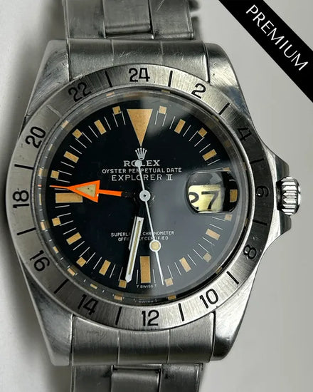 1973 (3.4 Mill. Serial) Rolex Explorer II "Steve McQueen" 40MM Black Dial Oyster Bracelet (1655)