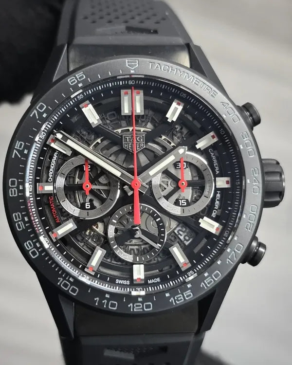 2021 TAG Heuer Carrera 45MM Skeleton Dial Rubber Strap (CBG2090.FT6145)