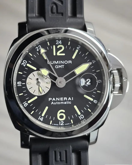 Panerai Luminor GMT Automatic 44MM Black Dial Rubber Strap (PAM00088)