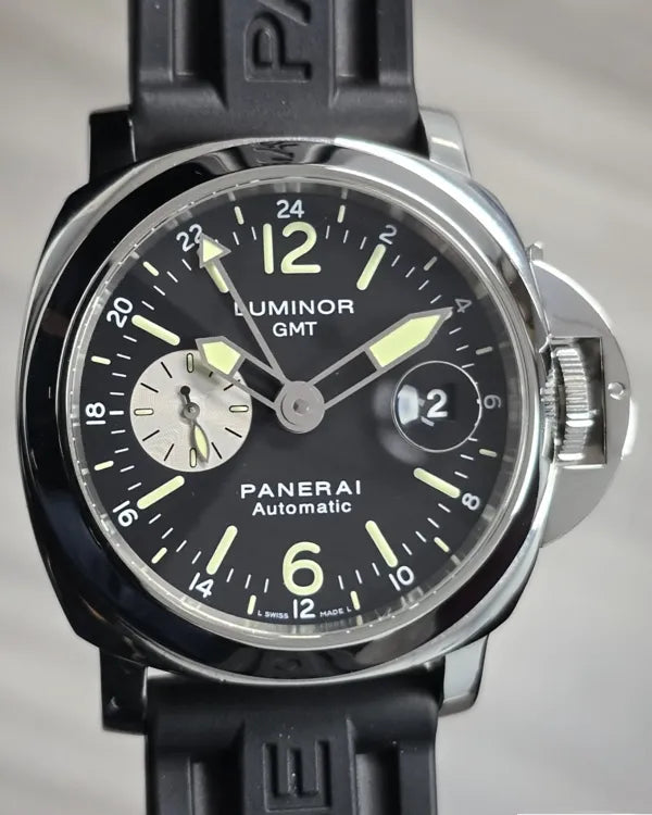Panerai Luminor GMT Automatic 44MM Black Dial Rubber Strap (PAM00088)