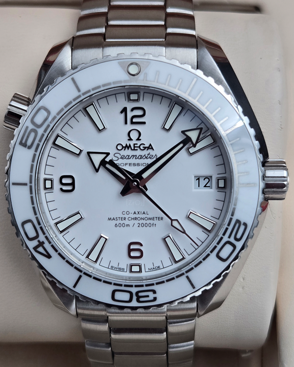 2018 Omega Seamaster Planet Ocean 600M 39.5MM White Dial Steel Bracelet (215.30.40.20.04.001)