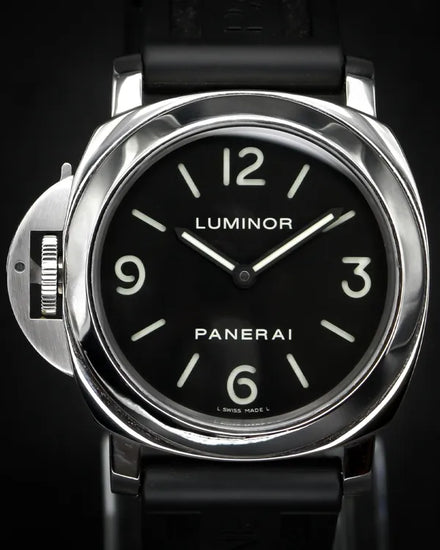 2015 Panerai Luminor Base "Destro" 44MM Black Dial Rubber Strap (PAM00219)