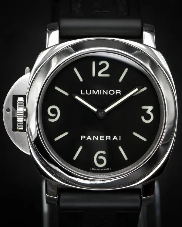 2015 Panerai Luminor Base "Destro" 44MM Black Dial Rubber Strap (PAM00219)