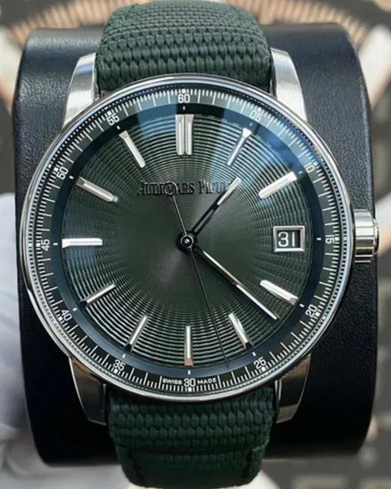 Audemars Piguet Code 11.59 41MM Green Dial Textile Strap (15210ST.OO.A056KB.01)