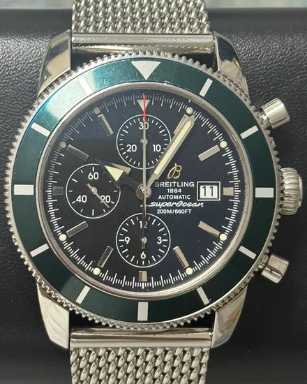2010 Breitling Superocean Heritage Aeromarine Chronograph L.E. 46MM Black Dial Steel Bracelet (A13320Q4/B908)