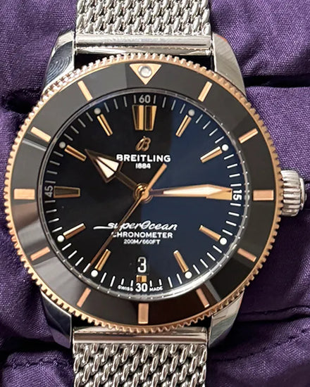 Breitling Superocean Heritage II 44MM Black Dial Steel Bracelet (UB2030)