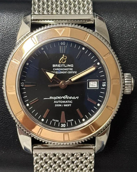2015 Breitling Superocean Heritage 42MM Black Dial Steel Bracelet (U17321)