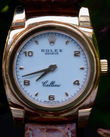 2008 Rolex Cellini Ladies 26MM White Dial Leather Strap (5310)