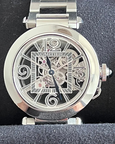 2022 Cartier Pasha De Cartier 41MM Skeleton Dial Steel Bracelet (WHPA0007)