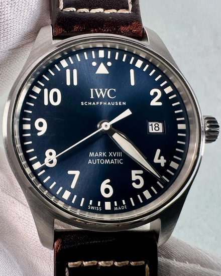2020 IWC Schaffhausen Pilot Mark XVIII "Le Petit Prince" 40MM Blue Dial Leather Strap (IW327010)