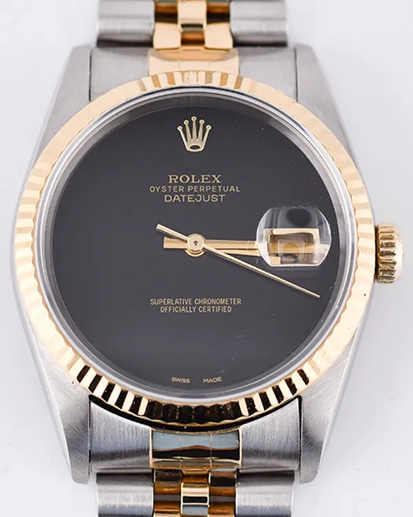 Rolex Datejust 36MM Aftermarket Black Dial Two-Tone Jubilee Bracelet (116233)