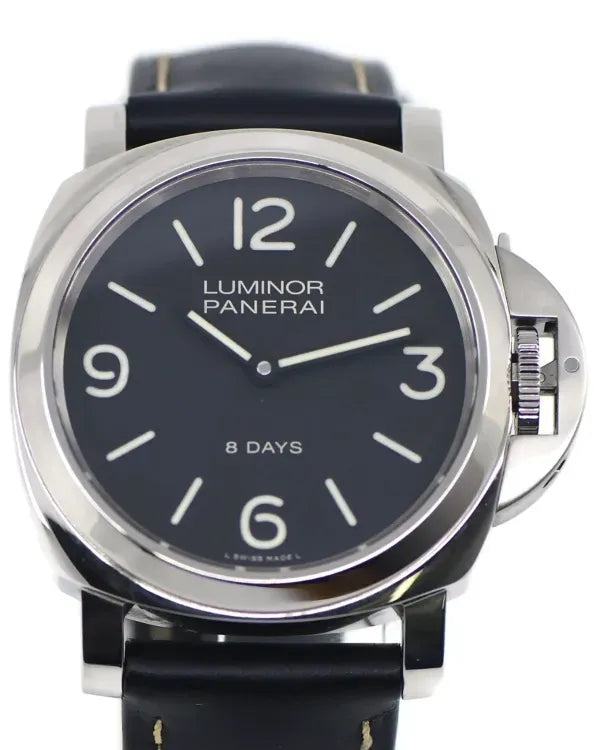 Panerai Luminor Base 8 Days 44MM Black Dial Leather Strap (PAM00560)