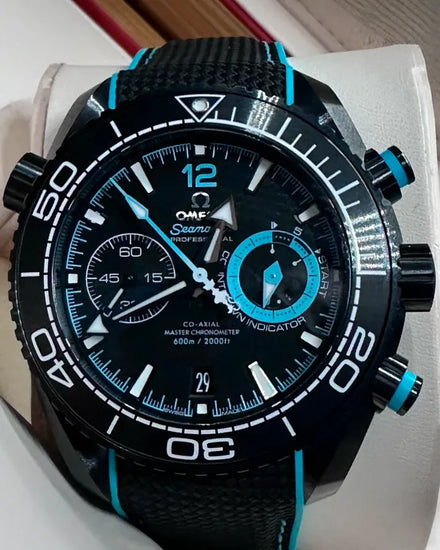 2025 Omega Seamaster Planet Ocean Chronograph 600M "ETNZ" 45.5MM Black Dial Rubber Strap (215.92.46.51.01.003)
