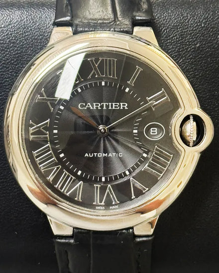 2015 Cartier Ballon Bleu 42MM Black Dial Leather Strap (WSBB0003)