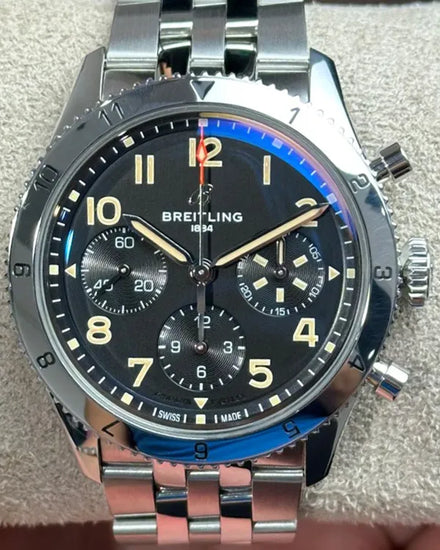 Breitling Super Avi B04 Chronograph "P-51 Mustang" 46MM Grey Dial Steel Bracelet (AB04453A1B1A1)