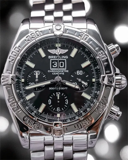 Breitling Blackbird 44MM Black Dial Steel Bracelet (A44359)