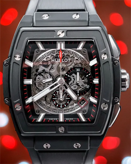 Hublot Spirit Of Big Bang Black Magic 45MM Skeleton Dial Rubber Strap (601.CI.0173.RX)