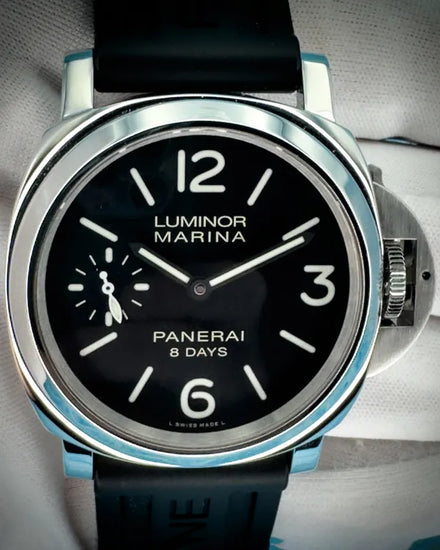 2018 Panerai Luminor Marina 8 Days 44MM Black Dial Rubber Strap (PAM00510)