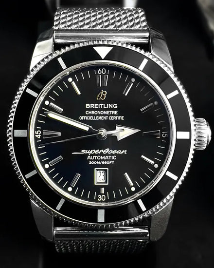 Breitling Superocean Heritage 46MM Black Dial Steel Bracelet (A17320)