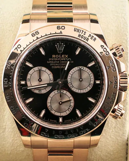 2024 Rolex Cosmograph Daytona 40MM Black Dial Rose Gold Oyster Bracelet (126505)