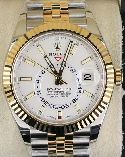 2022 Rolex Sky-Dweller 42MM Silver Dial Two-Tone Jubilee Bracelet (326933)