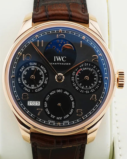 IWC Schaffhausen Portugieser Perpetual Calendar 42.5MM Grey Dial Leather Strap (IW502213)