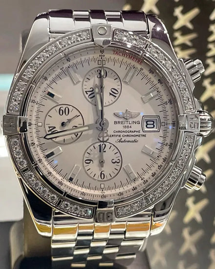 Breitling Chronomat Evolution 44MM Silver Dial Steel Bracelet (A13356)