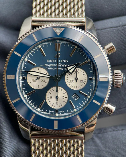 Breitling Superocean Heritage Chronograph 44MM Blue Dial Steel Bracelet (AB0162)