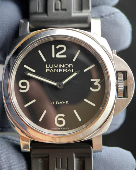 2019 Panerai Luminor Base 8 Days 44MM Black Dial Rubber Strap (PAM00560)