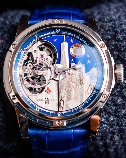 Louis Moinet Mecanograph New York L.E. 45MM Artwork Dial Leather Strap (LM-31.20.NY)