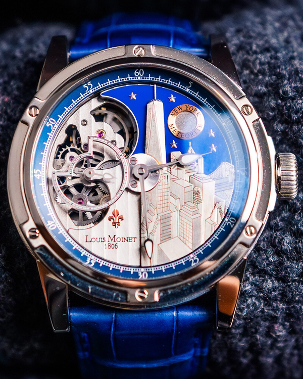 Louis Moinet Mecanograph New York L.E. 45MM Artwork Dial Leather Strap (LM-31.20.NY)