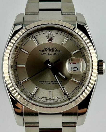Rolex Datejust 36MM Silver "Tuxedo" Dial Oyster Bracelet (116234)