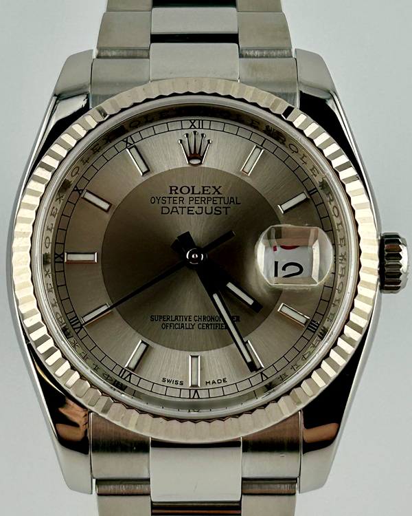 Rolex Datejust 36MM Silver "Tuxedo" Dial Oyster Bracelet (116234)