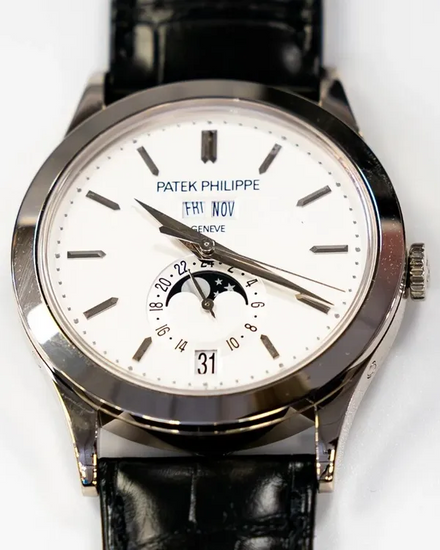 2022 Patek Philippe Annual Calendar 38MM Silver Dial Leather Strap (5396G-011)
