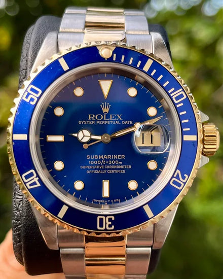 1991 (X Serial) Rolex Submariner Date "Bluesy" 40MM Blue Dial Two-Tone Oyster Bracelet (16613)