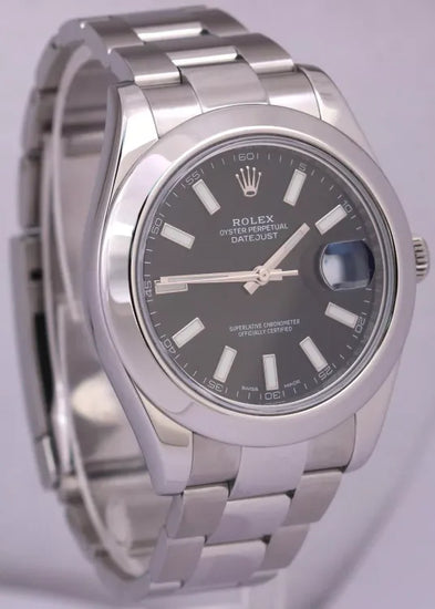 2016 Rolex Datejust II 41MM Black Dial Steel Bracelet (116300)