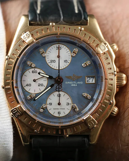 Breitling Chronomat 39MM Mother of Pearl Dial Leather Strap (H13048)