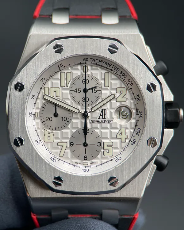 Audemars Piguet Royal Oak Offshore Chronograph 42MM White Dial Rubber Strap (26020ST.OO.D001IN.02.A)