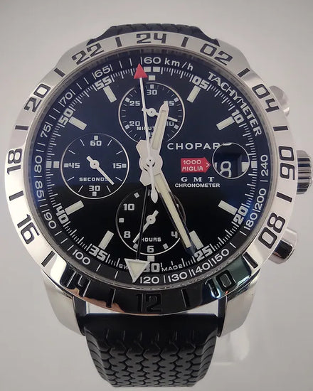 2012 Chopard Mille Miglia Chronograph GMT 42MM Black Dial Rubber Strap (168992-3001)
