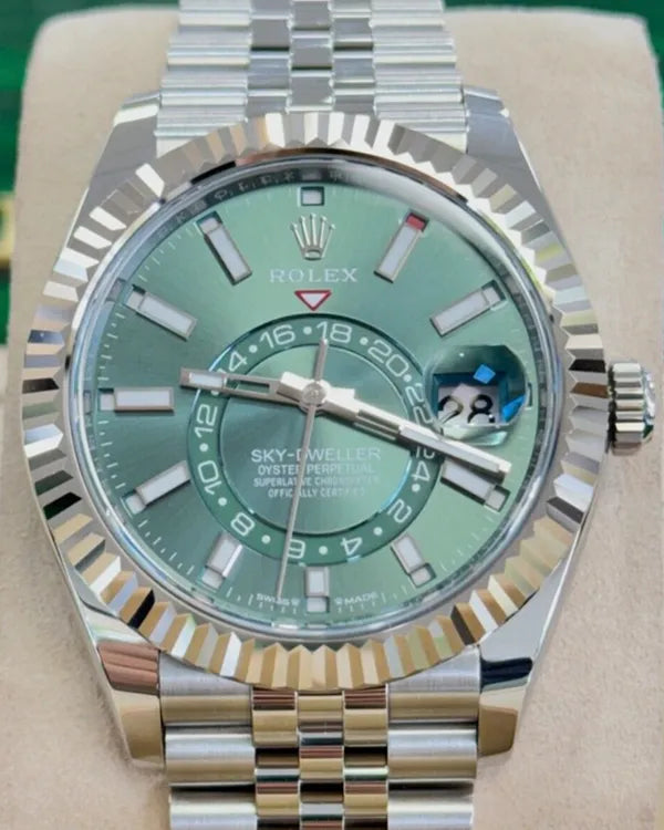 Rolex Sky-Dweller 42MM Green Dial Jubilee Bracelet (336934)