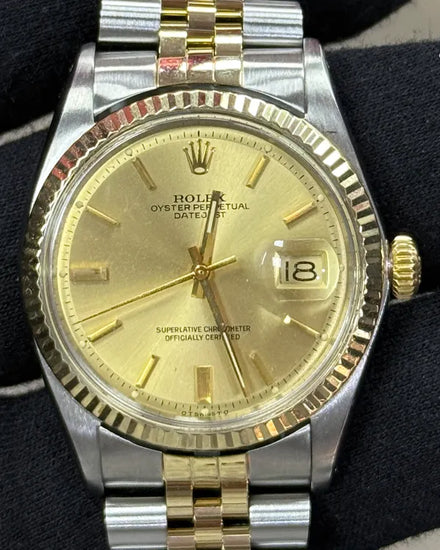 Rolex Datejust 36MM Champagne "Pie Pan" Dial Aftermarket Jubilee Bracelet (1601)