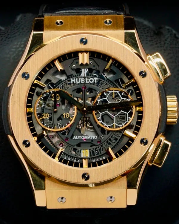 Hublot Classic Fusion Aerofusion "Pelé" L. E. 45MM Skeleton Dial Leather Strap (525.VX.0179.VR.PEL14)