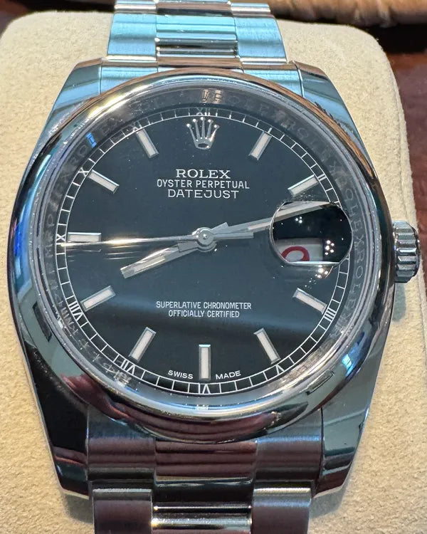Rolex Datejust 36MM Black Dial Oyster Bracelet (116200)